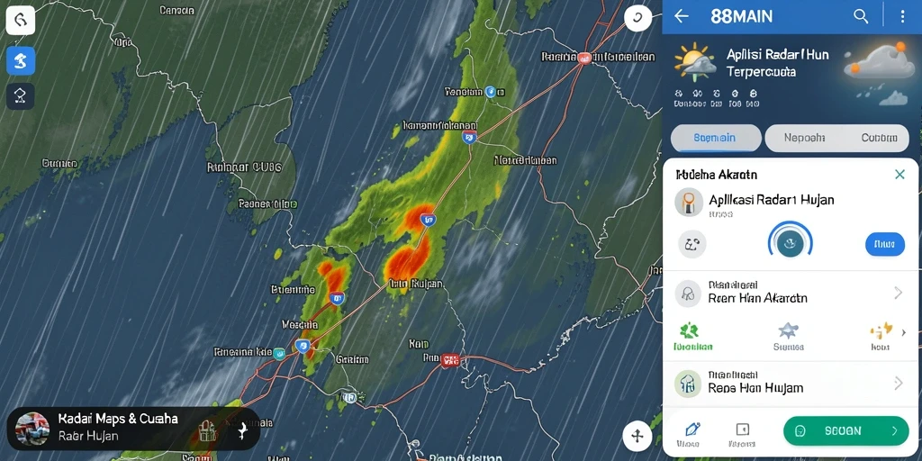 Tampilan antarmuka utama 88MAIN dengan fitur Radar Hujan yang jelas.