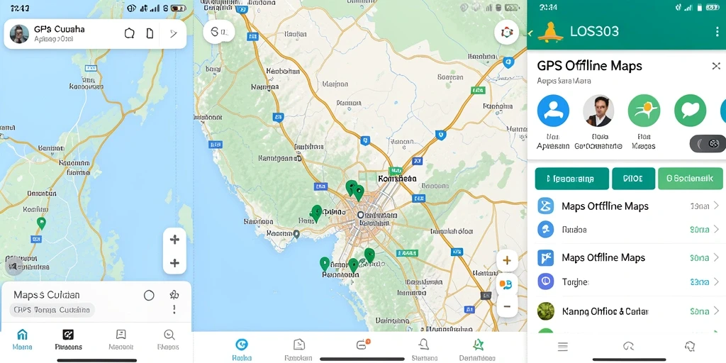 Tampilan antarmuka utama dari aplikasi GPS Offline Maps.