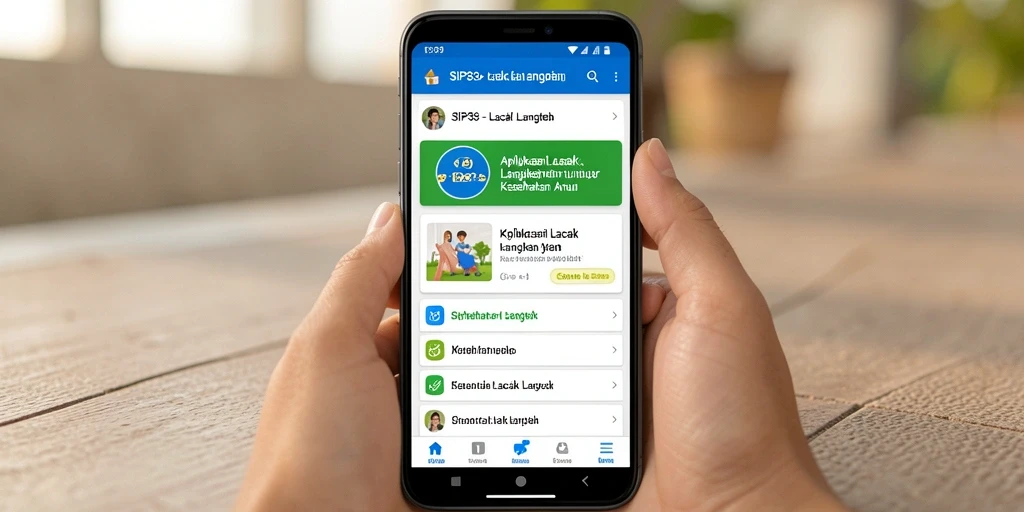 Screenshot antarmuka SIP33 menampilkan pemantauan langkah harian dengan grafik yang informatif.
