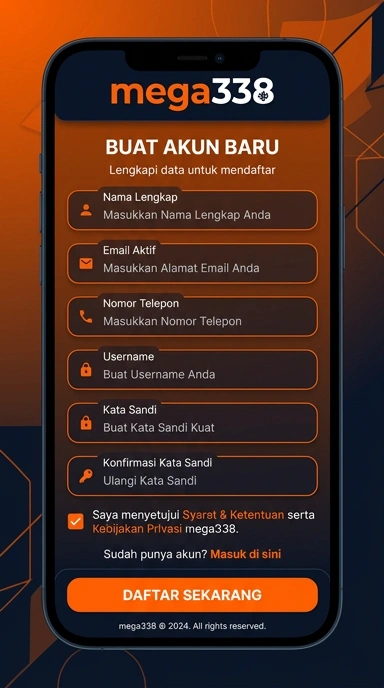 Registrasi Akun Baru mega338 untuk Pengguna Android